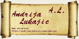 Andrija Lukajić vizit kartica